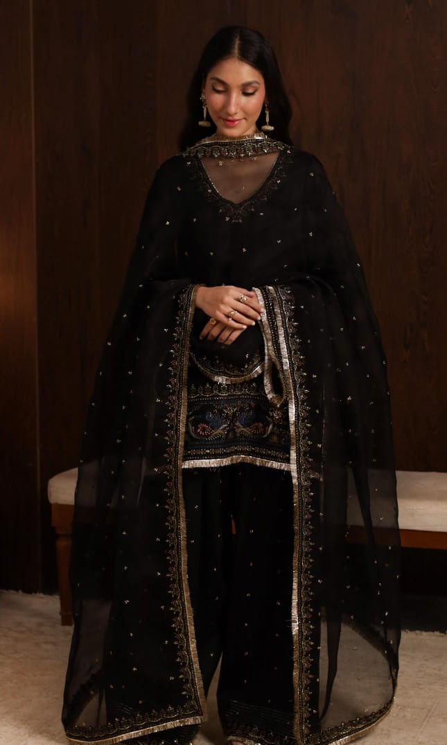 Black Embroidered (3piece) outfit