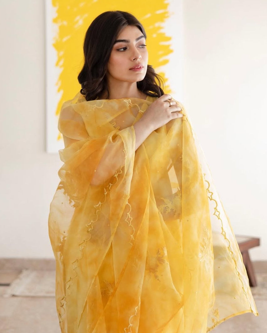 Yellow Mellow Full Sleeve's 3-Piece Stitched Outfit