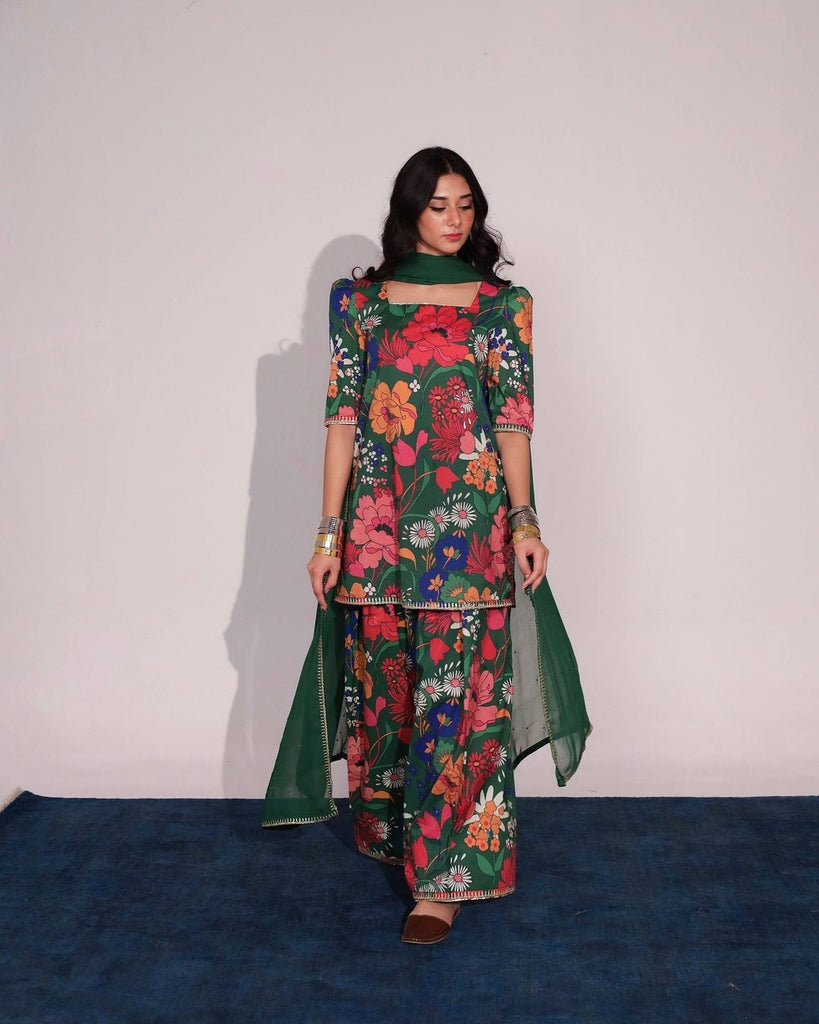 EXOTIC GARDEN | 3-Piece Stitched Suit