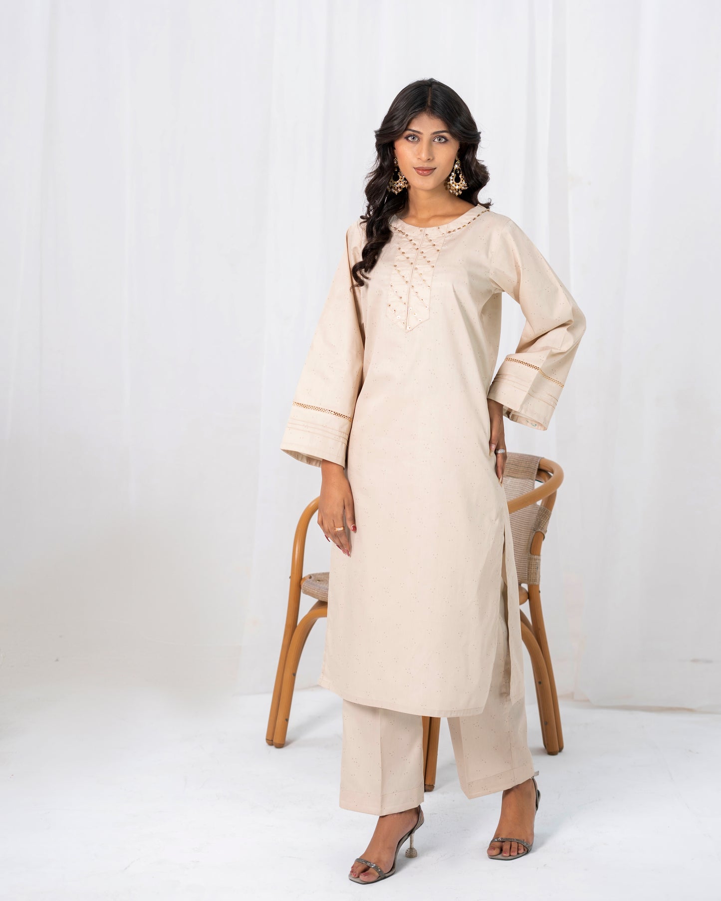 Light Skin Cotton Satin 2-piece