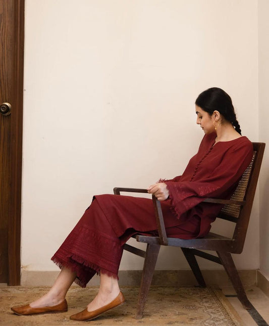 Mehroon 2piece outfit